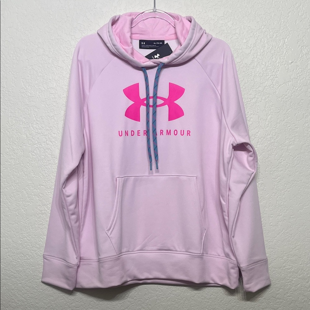 Under Armour Women’s XL Light Pink Hoodie with Hot Pink Logo